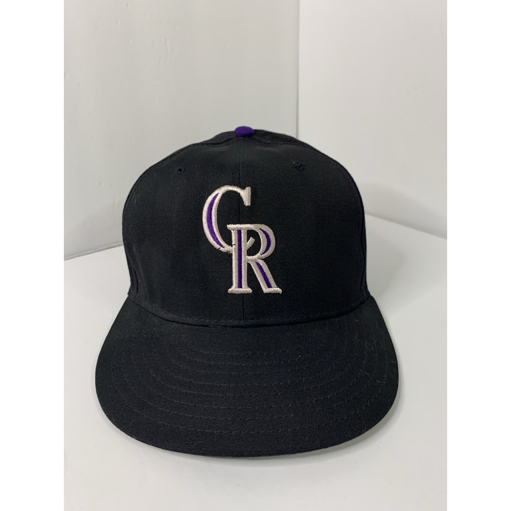 Colorado Rockies Hat Cap Pro-Line Black Leather Strap Back Baseball Vintage